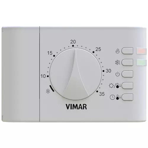 Vimar 02900.1  termostato rotella parete batt. bianco 